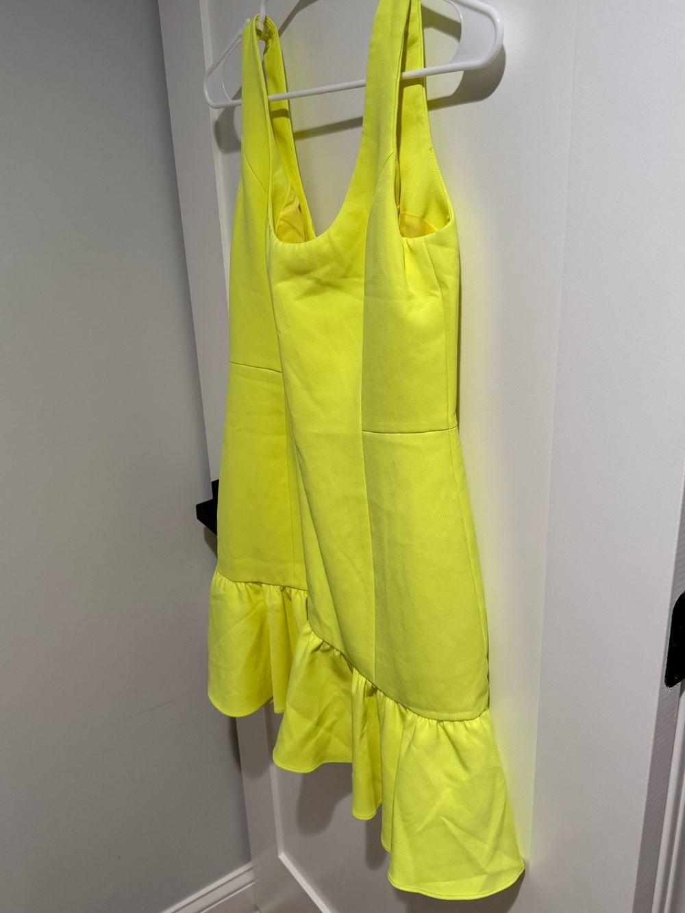 Milly Neon Yellow Ruffled Midi Dress - Picture 4 of 4
